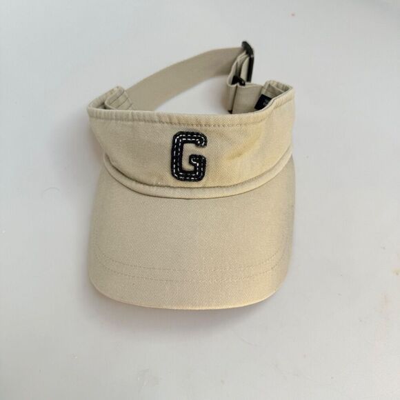 Gap Beige Adjustable Visor, 100% Cotton, "G" embroidered patch front, OSFA EUC - Picture 15 of 16